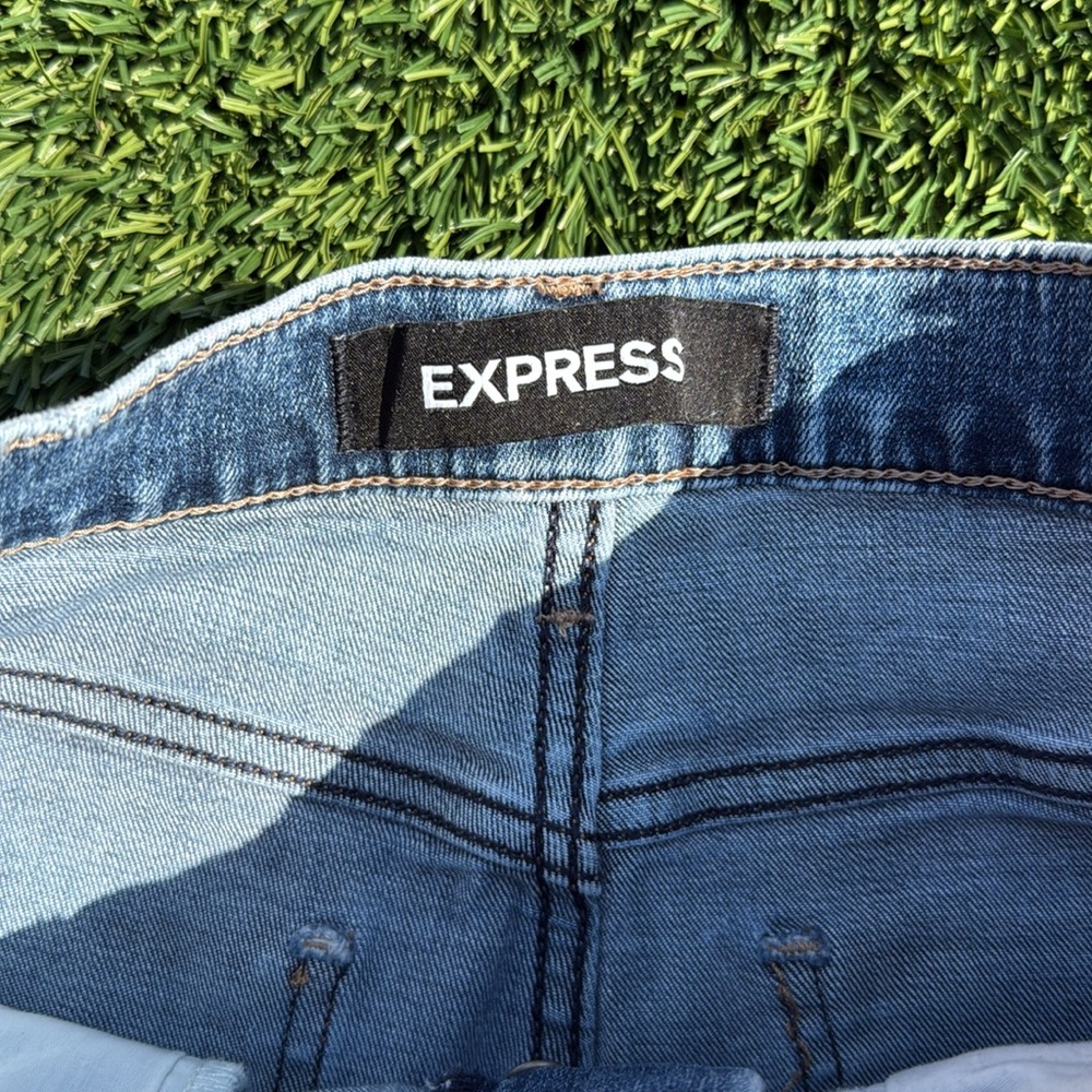 Excellent used condition Express Vintage Skinny HR Distressed Jeans Size 00 - Picture 3 of 9